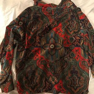 Vintage paisley silk long sleeve